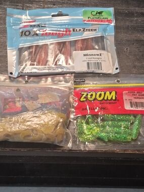 Zoom & MinnowZ Assorted Soft Bait Pack - Green, Brown #2